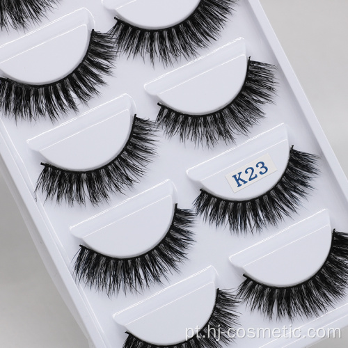 Pestana falsa da pele do vison 3d 5 pares eyelashes do vison 3d